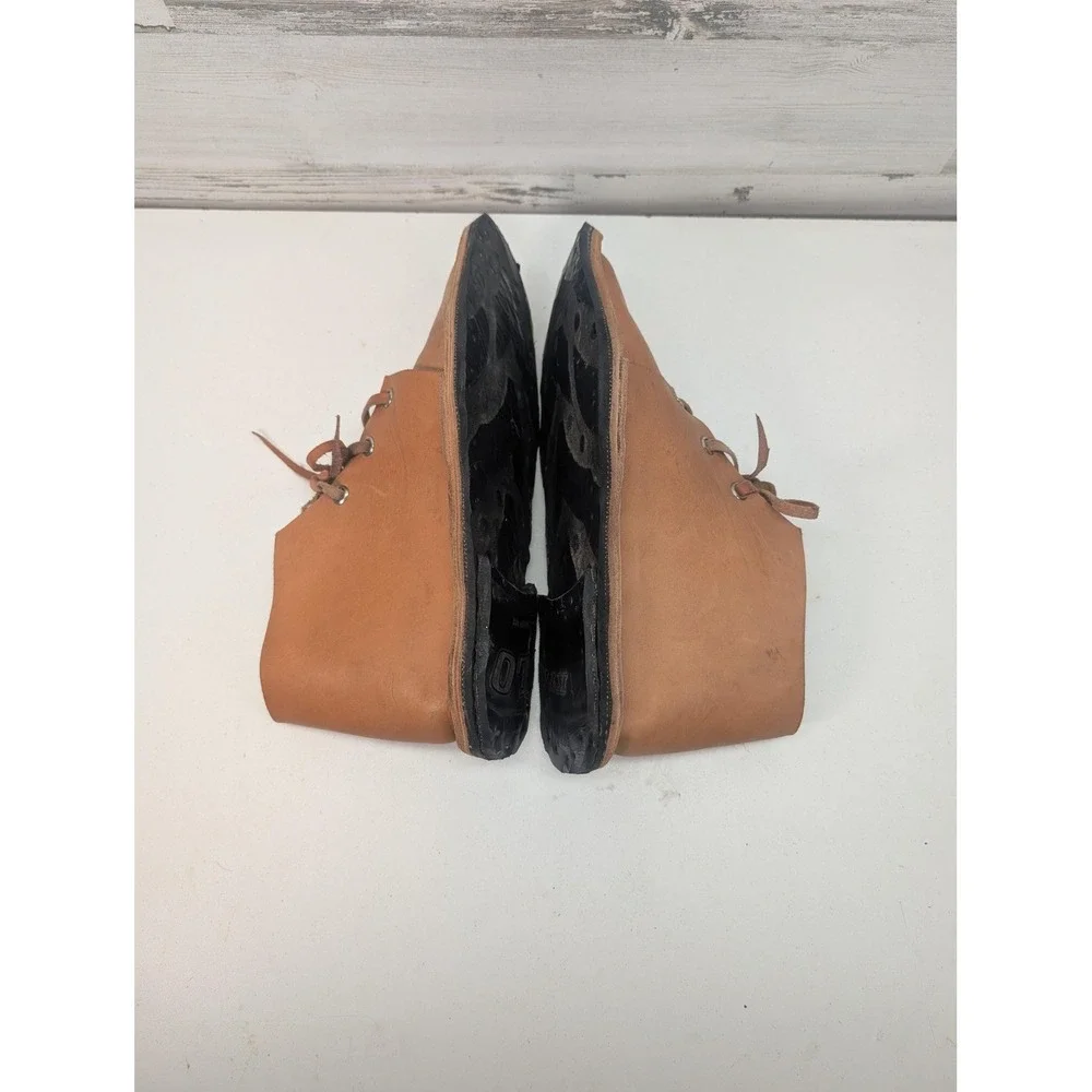 Handmade‎ Leather Chukka Boots Mens 9.5 Brown Vintage Motorcycle Sole